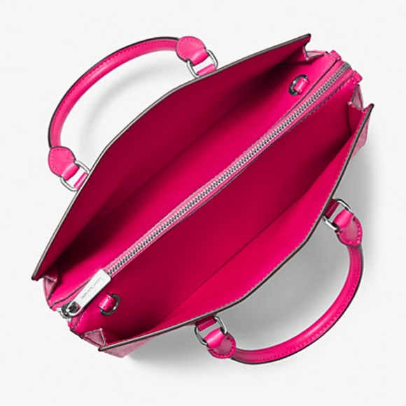 Michael Kors Pink Satchel with Monogram Pattern and Structured Shape - Picture 2 of 4